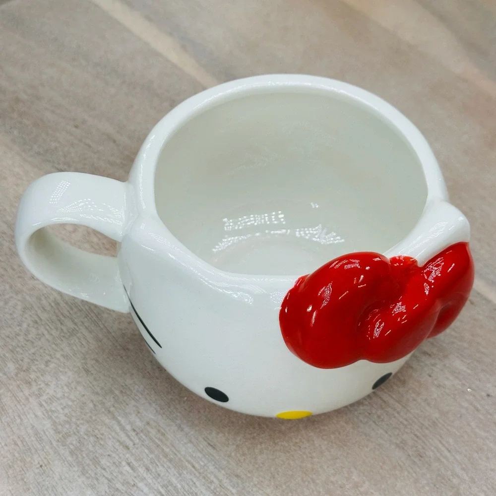 Hello Kitty 3D Sculpted Ceramic Mug Silver Buffalo Sanrio White Red SMGKTY2323 - Picture 7 of 15